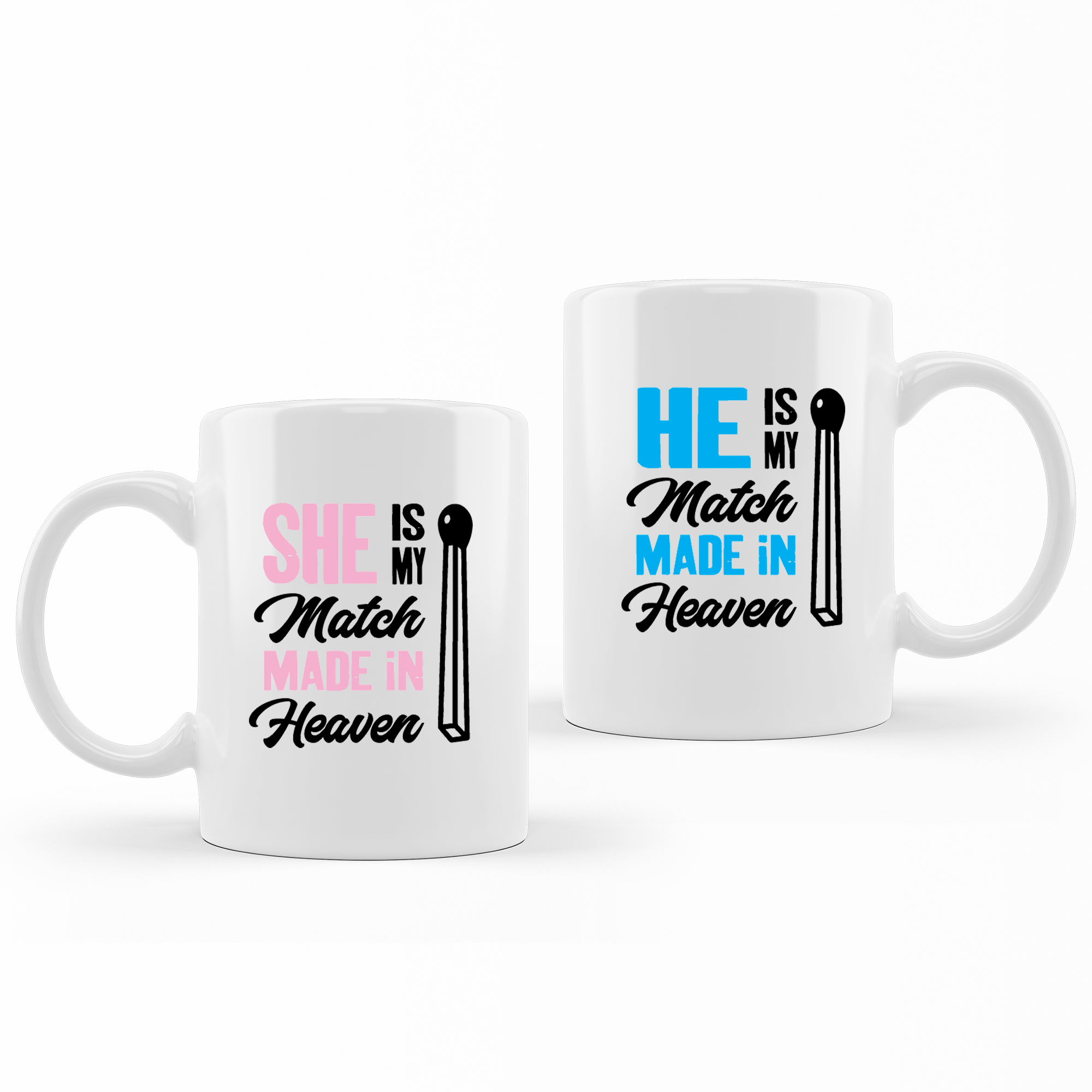 She and He Match - Couple Mugs